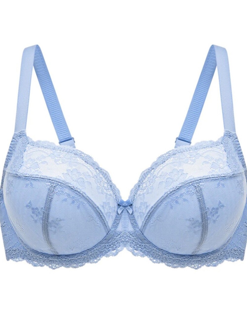 Understance Georgia Flexwire Balconette Light Blue Lace Unlined Bra - Size 30G